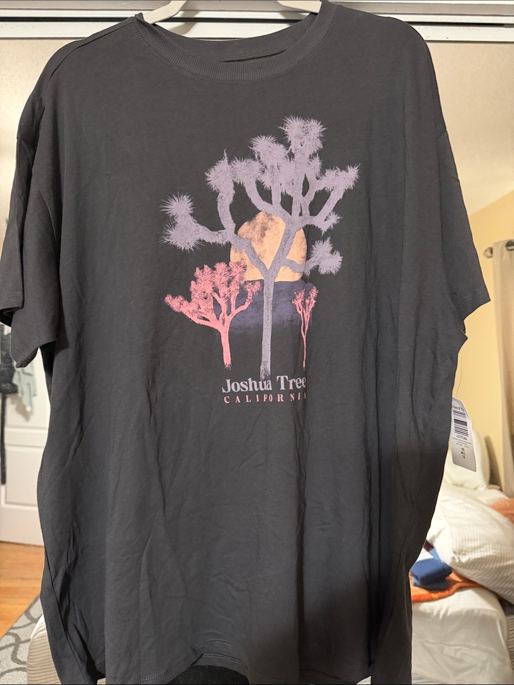 Joshua Tree Graphic Tee in Charcoal OVERSIZED SEE DESCRIPTION